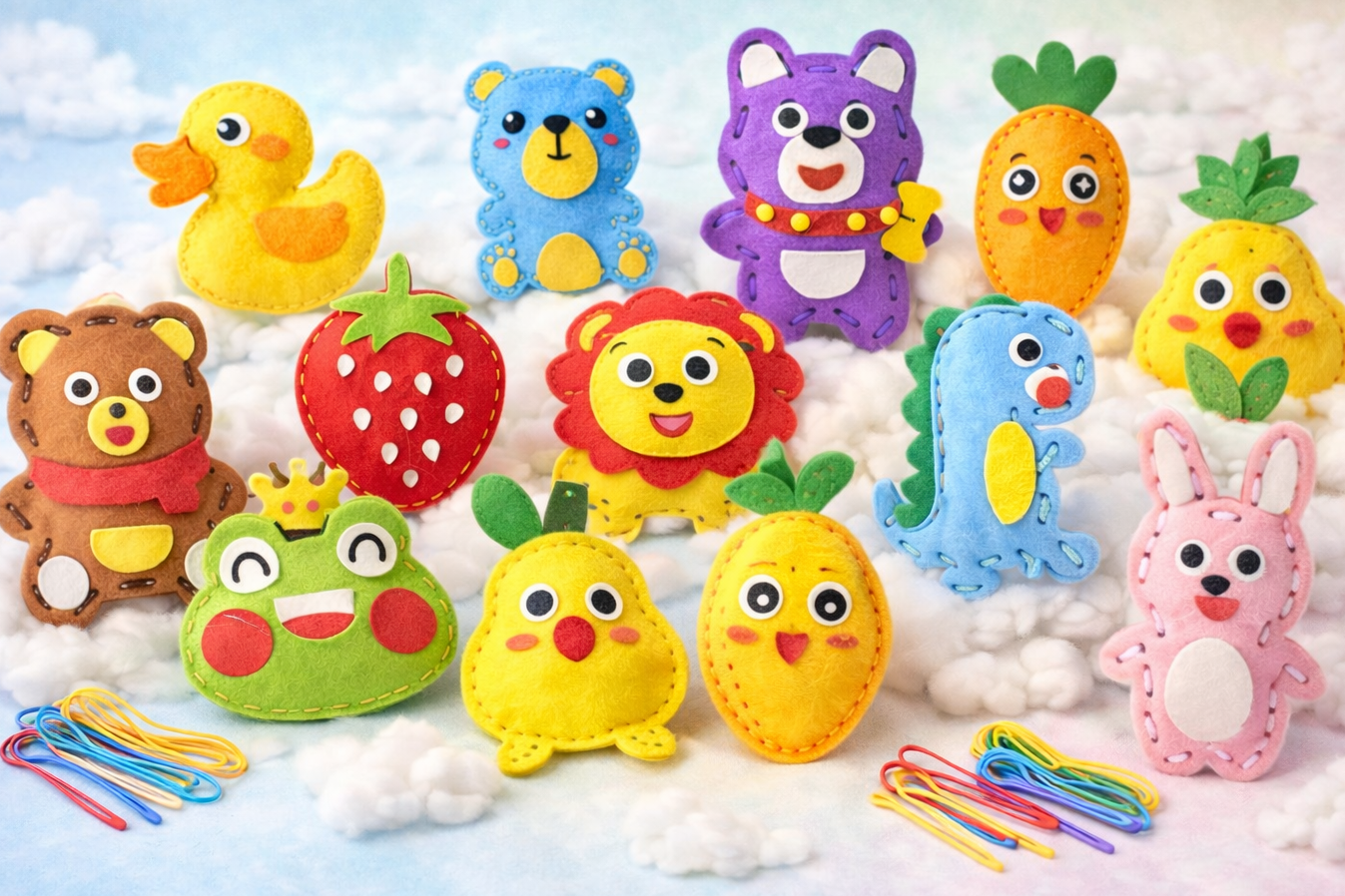 13 Parça Hayvan Figürlü Eğitici Montessori Dikiş Seti 🦊