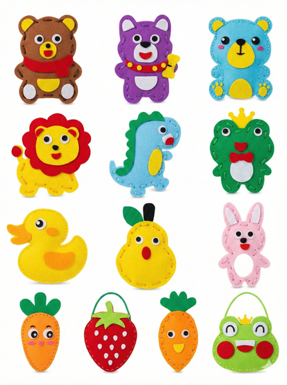 13 Parça Hayvan Figürlü Eğitici Montessori Dikiş Seti 🦊